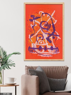 Evine Moda Fırça Darbeleri Tek Parça Ahşap Çerçeveli Tablo