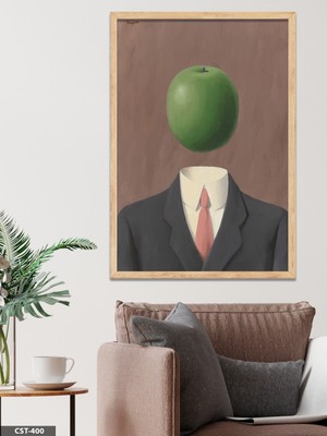 Evine Moda Elma Kafalı Insan Tek Parça Ahşap Çerçeveli Tablo