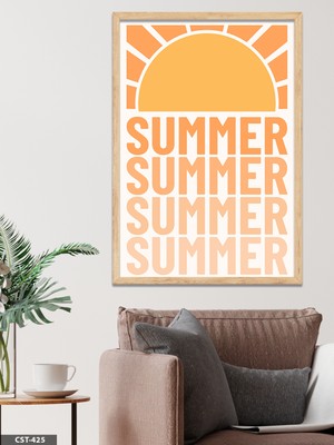 Evine Moda Summer Tek Parça Ahşap Çerçeveli Tablo