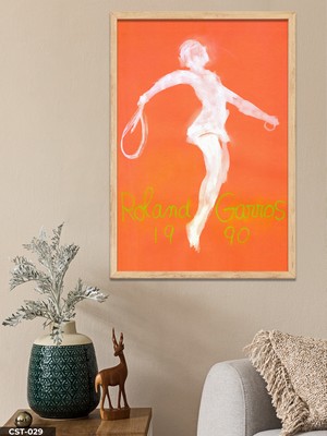 Evine Moda Roland Garros 1990 Tek Parça Ahşap Çerçeveli Tablo