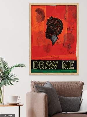 Evine Moda Draw Me Tek Parça Ahşap Çerçeveli Tablo