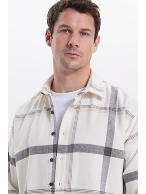 Tudors Erkek Relax Fit Rahat Kesim Kışlık Kareli Oduncu Gömlek