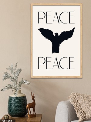 Evine Moda Peace Özgürlük Tek Parça Ahşap Çerçeveli Tablo