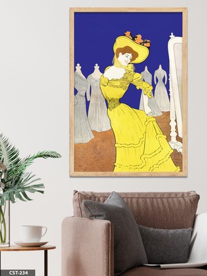 Evine Moda Dansçı Kadın Tek Parça Ahşap Çerçeveli Tablo