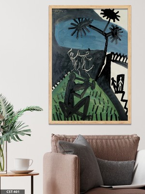 Evine Moda Pablo Picasso La Danse Tek Parça Ahşap Çerçeveli Tablo