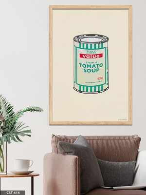 Evine Moda Tomato Soup Tek Parça Ahşap Çerçeveli Tablo
