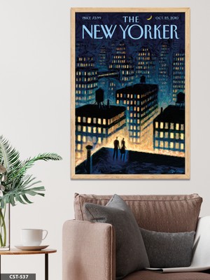 Evine Moda The New Yorker Poster Tek Parça Ahşap Çerçeveli Tablo