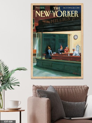 Evine Moda The New Yorker Poster Tek Parça Ahşap Çerçeveli Tablo