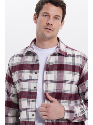Tudors Erkek Relax Fit Rahat Kesim Kışlık Kareli Oduncu Gömlek