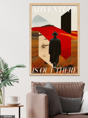 Evine Moda Adventure Is Out There Tek Parça Ahşap Çerçeveli Tablo