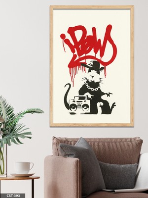 Evine Moda Rapçi Fare Tek Parça Ahşap Çerçeveli Tablo