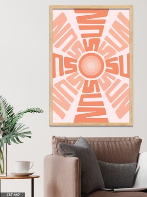 Evine Moda Sun Tek Parça Ahşap Çerçeveli Tablo