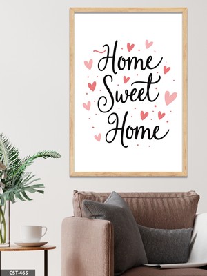 Evine Moda Home Sweet Home Tek Parça Ahşap Çerçeveli Tablo