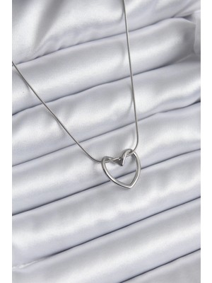 MiraLive 316L Çelik Gümüş Renk Kalp Model Kadın Kolye - TJ-BKO8118