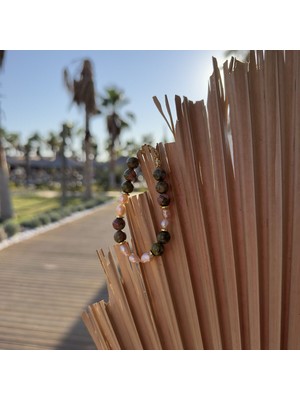 Unakit Taşı ve Pembe Inci Bileklik