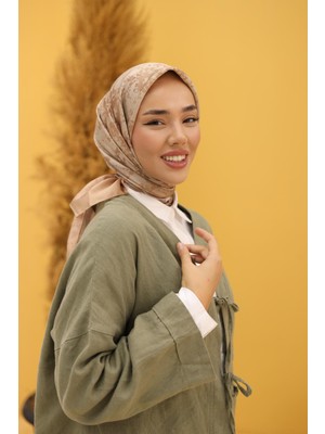 Silk Home Kadın Gold Geometrik Desen Parlak Shiny Eşarp 75007-31