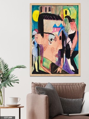 Evine Moda Ernst Ludwing Kirchner Self Portrait Tek Parça Ahşap Çerçeveli Tablo