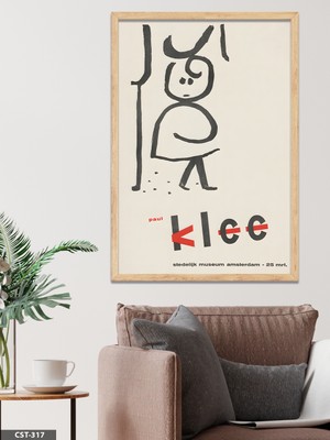 Evine Moda Paul Klee Afiş Tek Parça Ahşap Çerçeveli Tablo