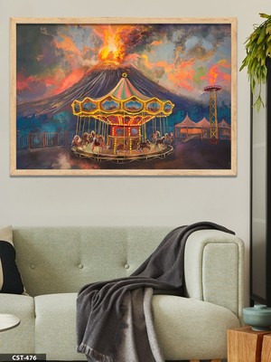 Evine Moda Atlı Karınca Tek Parça Ahşap Çerçeveli Tablo