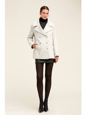 Hatemoğlu Gri Dinamik Fit Kruvaze Kaşe Mont