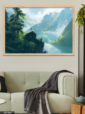 Evine Moda Yüksekten Bakış Tek Parça Ahşap Çerçeveli Tablo