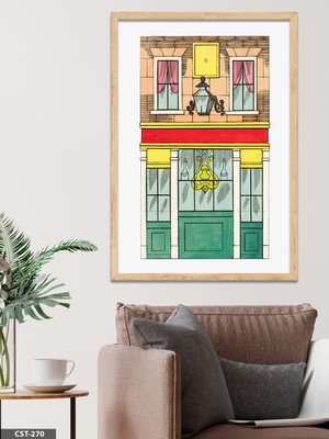 Evine Moda Renkli Ev Tek Parça Ahşap Çerçeveli Tablo