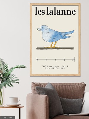 Evine Moda Les Lalanne - Mavi Kuş Tek Parça Ahşap Çerçeveli Tablo