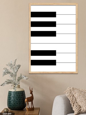 Evine Moda Piyano Tek Parça Ahşap Çerçeveli Tablo