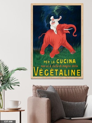 Evine Moda Vegetaline Fil Üzerinde Insan Tek Parça Ahşap Çerçeveli Tablo