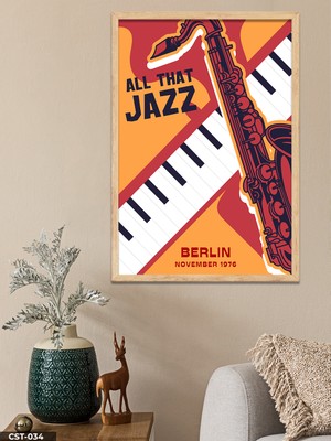Evine Moda Jazz Festival Berlin Tek Parça Ahşap Çerçeveli Tablo