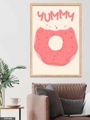 Evine Moda Yummy Donat Tek Parça Ahşap Çerçeveli Tablo