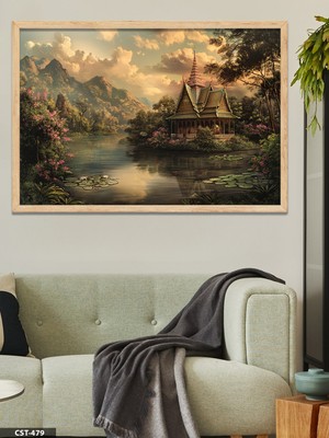 Evine Moda Tapınak Tek Parça Ahşap Çerçeveli Tablo