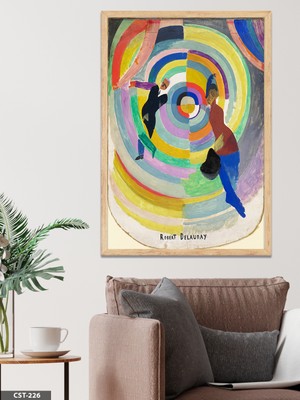 Evine Moda Robert Delaunay Tek Parça Ahşap Çerçeveli Tablo