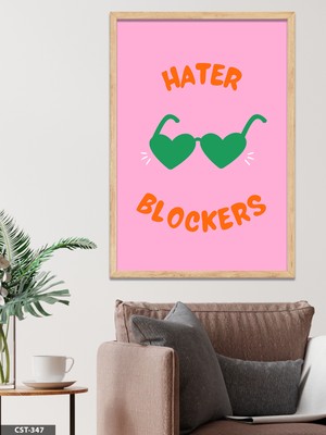 Evine Moda Hater Blockers Tek Parça Ahşap Çerçeveli Tablo