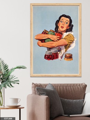 Evine Moda Konserveler Tek Parça Ahşap Çerçeveli Tablo