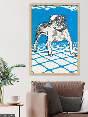 Evine Moda Bulldog Tek Parça Ahşap Çerçeveli Tablo