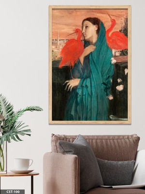 Evine Moda Kadın Portre Illüstrasyon Tek Parça Ahşap Çerçeveli Tablo