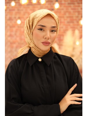 Silk Home Kadın Sarı  Geometrik Desen Parlak Shiny Eşarp 75007-32