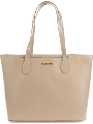 Valentino Kadın Shopper Deri Omuz Çantası - Bej