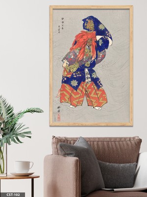 Evine Moda Geleneksel Kostümlü Figür Illüstrasyon Tek Parça Ahşap Çerçeveli Tablo