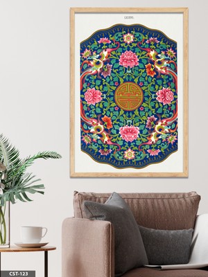 Evine Moda Yuvarlak Mandala Desen Tek Parça Ahşap Çerçeveli Tablo
