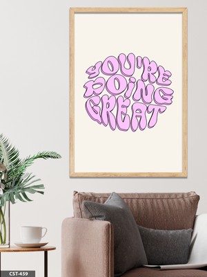 Evine Moda You're Doing Great Tek Parça Ahşap Çerçeveli Tablo