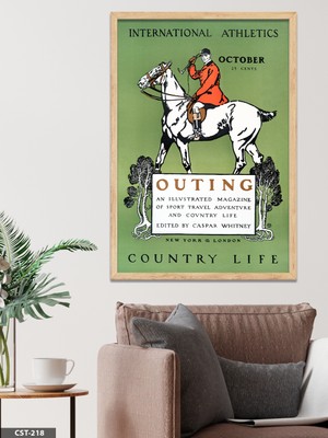 Evine Moda International Athletics Jokey At Tek Parça Ahşap Çerçeveli Tablo