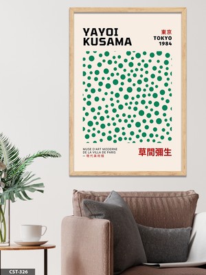 Evine Moda Yayoi Kusama Tokyo 1984 Polka Dot Tek Parça Ahşap Çerçeveli Tablo