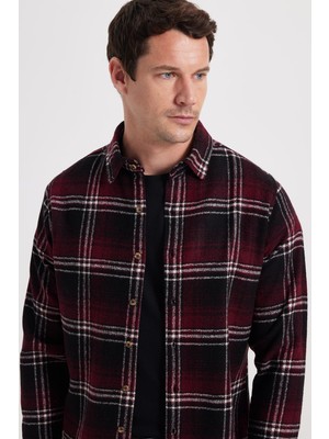 Tudors Erkek Slim Fit Dar Kesim Kareli Kışlık Oduncu Gömlek