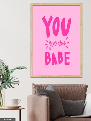 Evine Moda You Got This Babe Tek Parça Ahşap Çerçeveli Tablo
