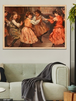 Evine Moda Dans Eden Çocuklar Tek Parça Ahşap Çerçeveli Tablo