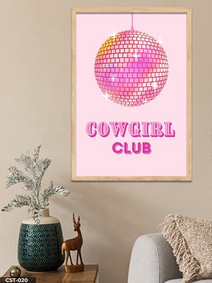 Evine Moda Cowgirl Club Tek Parça Ahşap Çerçeveli Tablo