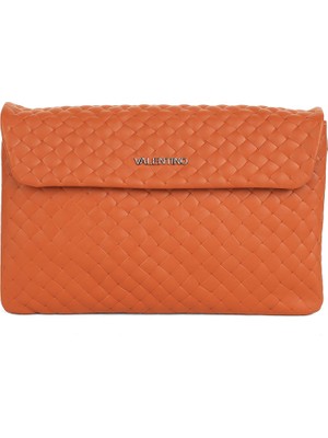 Valentino Kadın Örgü Dokulu Deri El ve Omuz Çantası - Taba