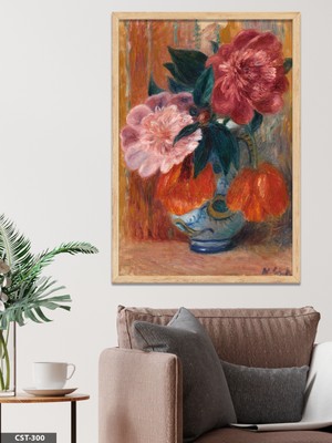 Evine Moda Pierre Auguste Renoir Peynir ve Çiçekler Tek Parça Ahşap Çerçeveli Tablo